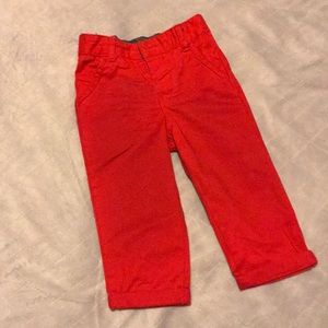 Straight red slacks